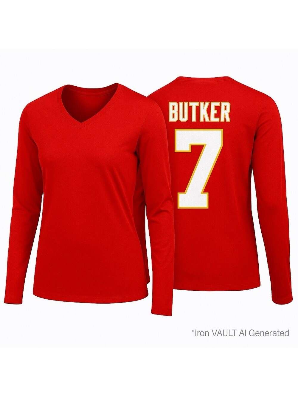 Harrison Butker Women’s M Red Long Sleeve Kansas City Chiefs Shirt